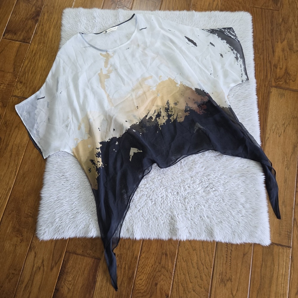 Cocoon House Silk Blouse Topper Size L/XL Art To Wear Layover